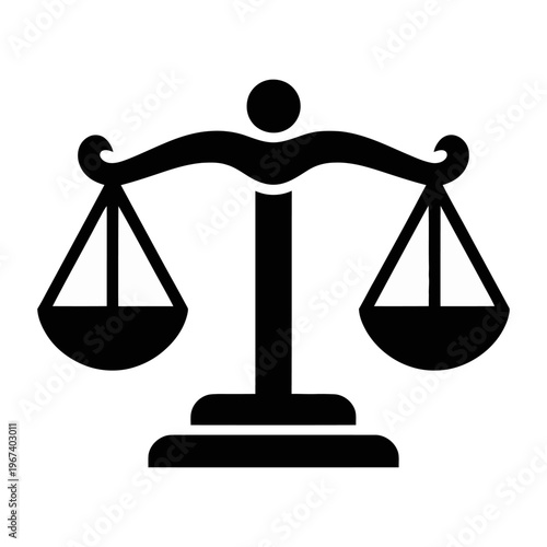 Vector of a balanced scale symbolizing justice and fairness in the legal system