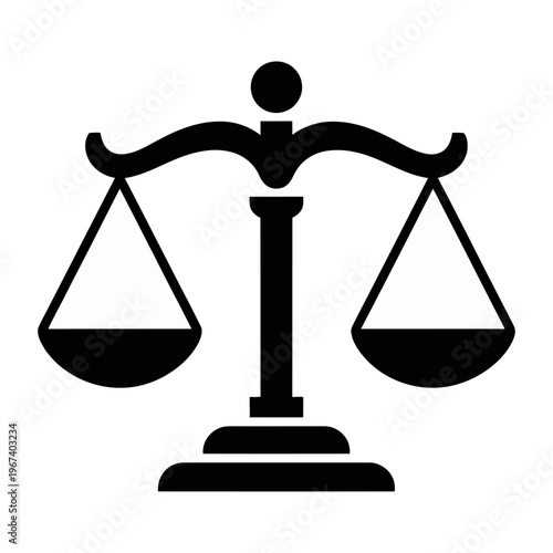 Vector of the scales of justice symbolizing fairness and law