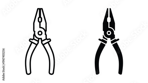 Comparison of standard and long-nose pliers in a black and white illustration
