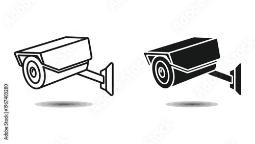 Comparison of a standard and a high-contrast security camera illustration
