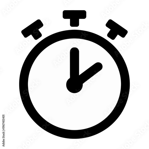 Minimalist vector of a stopwatch showing a time near one o'clock.