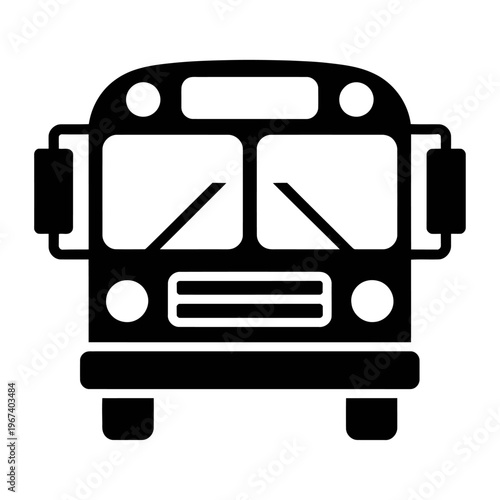 Vector of a front view of a bus in a simplistic style