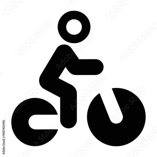 Vector of a person riding a bicycle with a simple design and minimal details