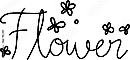 플라워 꽃 손글씨