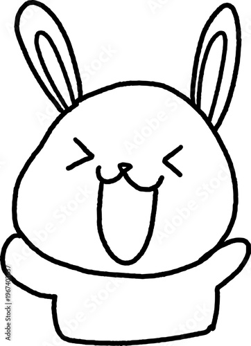선으로 된 귀여운 토끼 캐릭터