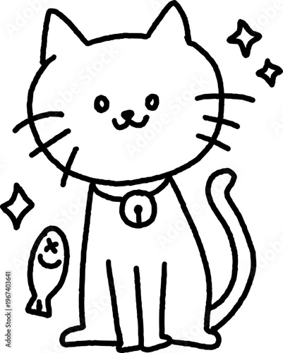 선으로 된 귀여운 고양이