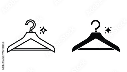 Comparison of a regular and a padded black clothing hanger with star decorations