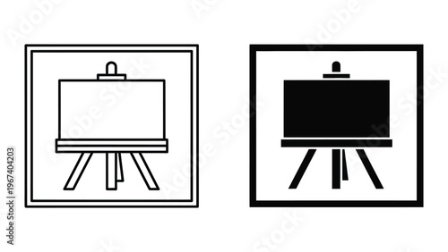 Comparison of a blank and a filled presentation easel display board