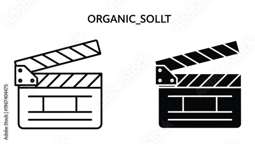 Contrast between traditional and modern film clapperboards for organic salt themed production