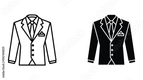 Contrasting formal blazers with school or uniform badges on the left chest pocket