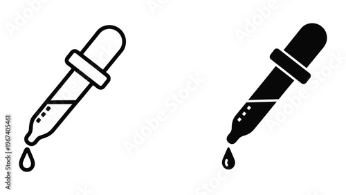 Contrast between a traditional and a modern dropper design in black and white.
