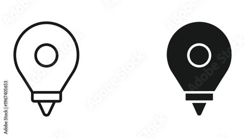 Contrast between a white and a black filled location pin icon