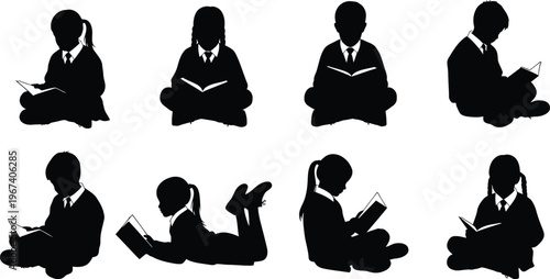 a group of people sitting and reading books