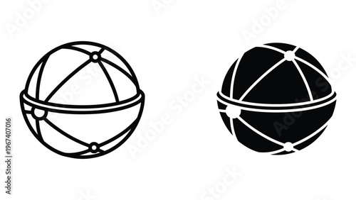 Dual representation of a spherical geometric structure with great circles and vertices highlighted