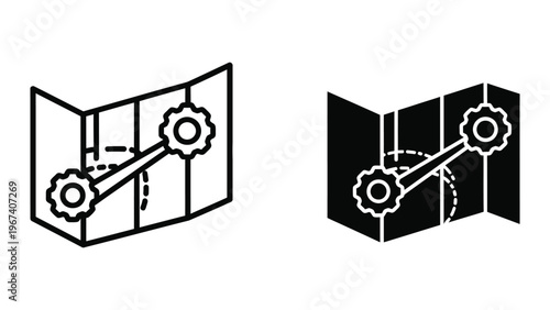 Mechanical gear systems in different visual styles
