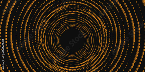 Set of speed lines in circle form. Radial speed Lines in Circle Form for comic books. Technology round Logo. Black thick halftone dotted speed lines.
