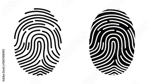Comparison of two distinct human fingerprint patterns displayed side by side