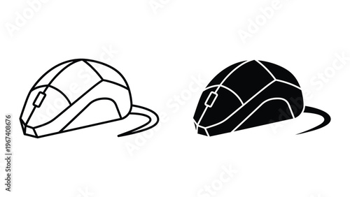 Comparison of a light and dark computer mouse design illustration