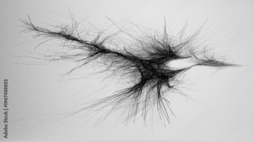 Fototapeta premium Intricate Abstract Lines in a Chaotic Arrangement on a Light Background Representing the Complexity of Connectivity and Movement in Design