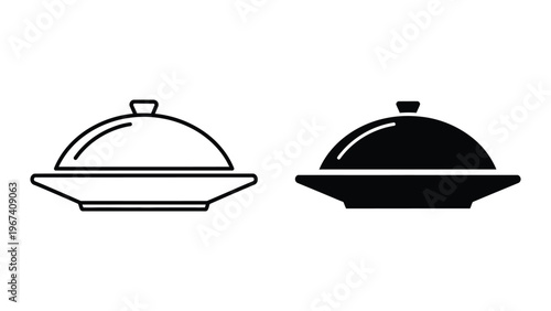 Contrast between an empty and filled food warming dome lid