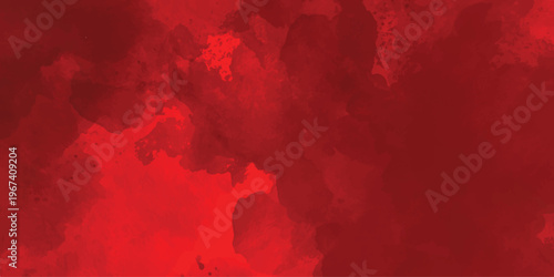 Abstract vibrant red watercolor background texture with dramatic shades.