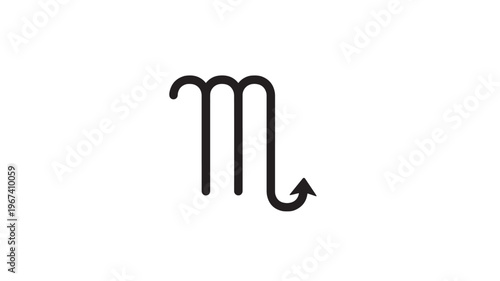 Scorpio zodiac symbol in a simple black line drawing on a white background, representing the astrological sign and its constellation.
