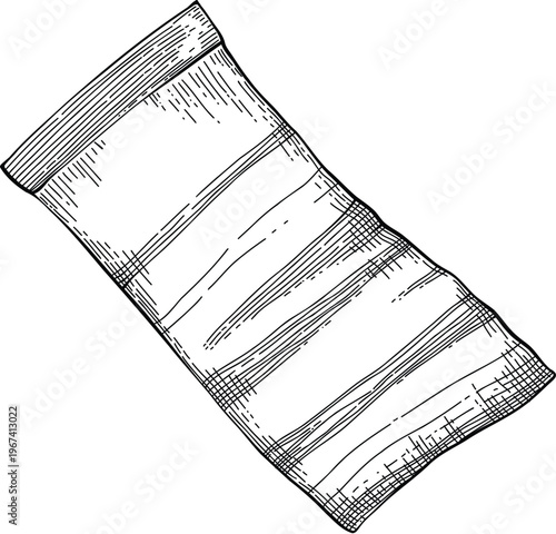 Sketch of meat product. Handdrawn beef, lamb and pork steak extra or medium rare. Grilled sausage