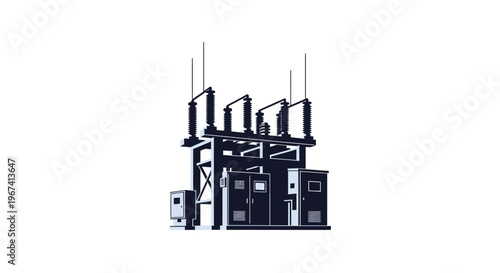 Electrical substation for power distribution and energy infrastructure
