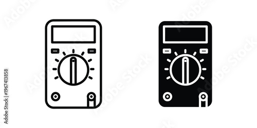 Comparison of analog and digital multimeter designs shown in black and white.