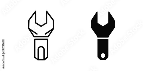 Comparison of open-end and box-end wrenches in black and white illustration style