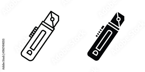 Two different types of utility knives with retractable blades shown side by side