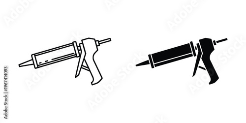 Comparison of caulking gun designs with different handle and cartridge styles