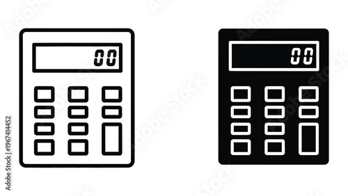 Two contrasting calculator designs with identical button layouts and displays showing zero