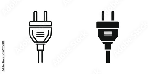Comparison of a standard and a grounded electrical plug adapter illustration