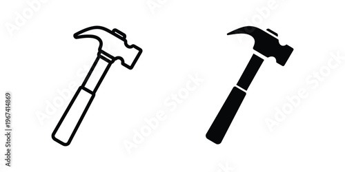 Two contrasting styles of hammer illustrations side by side