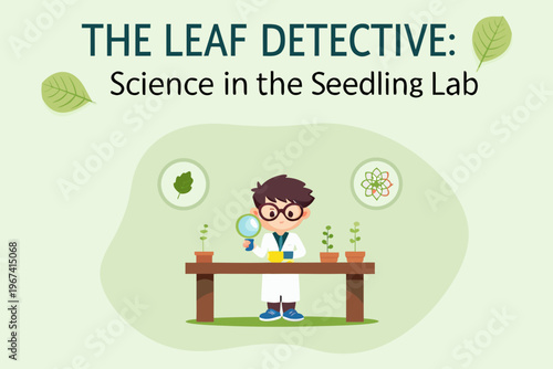 The leaf detective science in the seedling lab illustration
