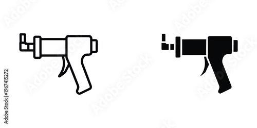 Comparison of a standard spray gun and a filled spray gun for painting or coating tasks