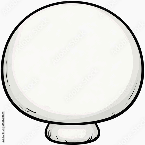 Flat vector illustration of a bold, round, white puffball mushroom, suitable for culinary blogs, healthy eating guides, or children's book illustrations.
