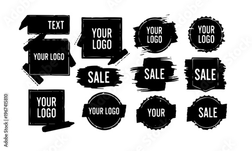 customizable sale badges and logo tags vector illustration