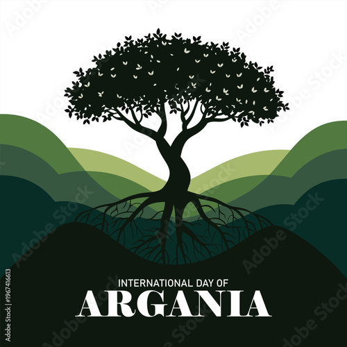 International Day of Argania banner, poster, card and background design.