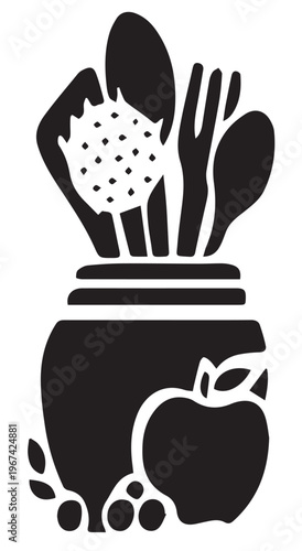 vector illustration of a chef hat and spoon
