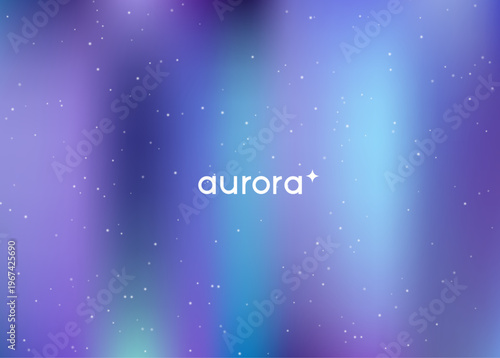 Aurora Light Gradient. Borealis Gradient Blur. Modern Tech Design With Mesh Pattern. Green, Blue And Purple Abstract Sky. Iridescent Aura Over Polar Outdoor Stars. Northern Aurora Light.