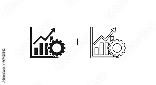 Business Growth Statistics Icons Vector