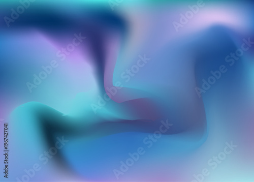 Aurora Light Gradient. Borealis Gradient Blur. Elegant Canada Outdoor Landscape And Stars. Green, Blue And Purple Abstract Sky. Nordic Nature Illustration For Cover. Northern Aurora Light.