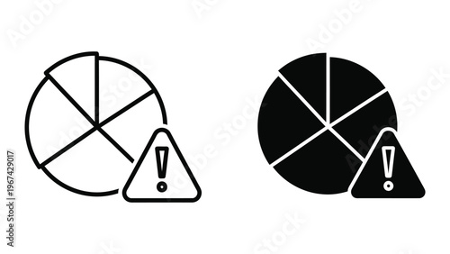 Visual representation of circle sectors and their corresponding triangles with exclamation marks