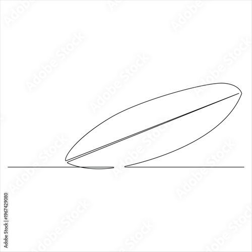 One continuous line drawing of surfing boards 
