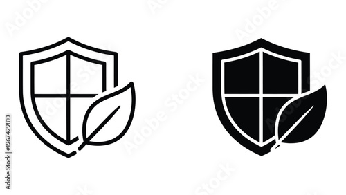 Contrast of shield emblems with leaf motifs in monochrome designs