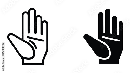 Contrast depiction of a hand gesture in positive and negative space representations