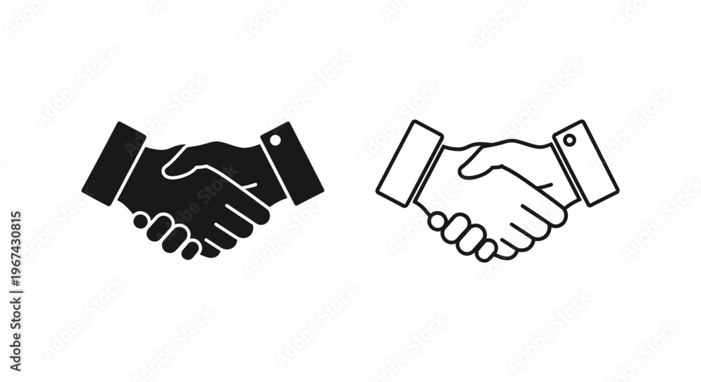 Obraz premium Business Partnership Handshakes Vector