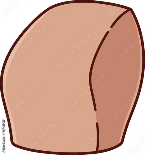 Minimalist brown chair backrest vector, modern furniture component illustration, simple tan upholstery element for interior design icons